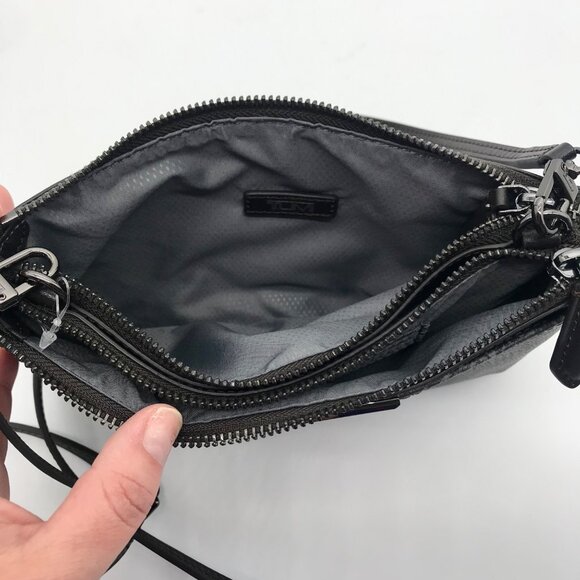 Tumi Grey Ballistic Nylon Crossbody Clutch - Picture 11 of 12